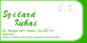 szilard kubai business card